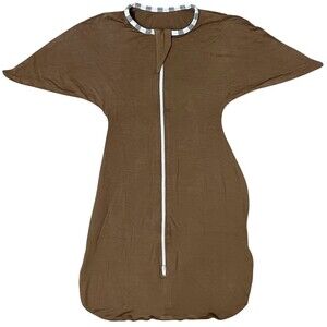 NWT's Unbranded Bamboo 6/9M Baby Zip Up Swaddle Brown